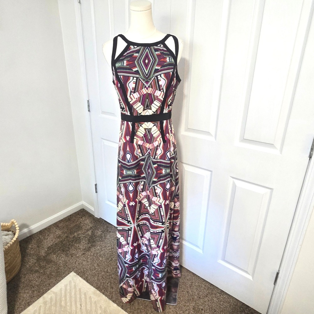Reformation Sabine Maxi Dress Womens Medium Multi Color Geometric Sleeveless